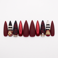 Designer nails edited without the case on a white background
