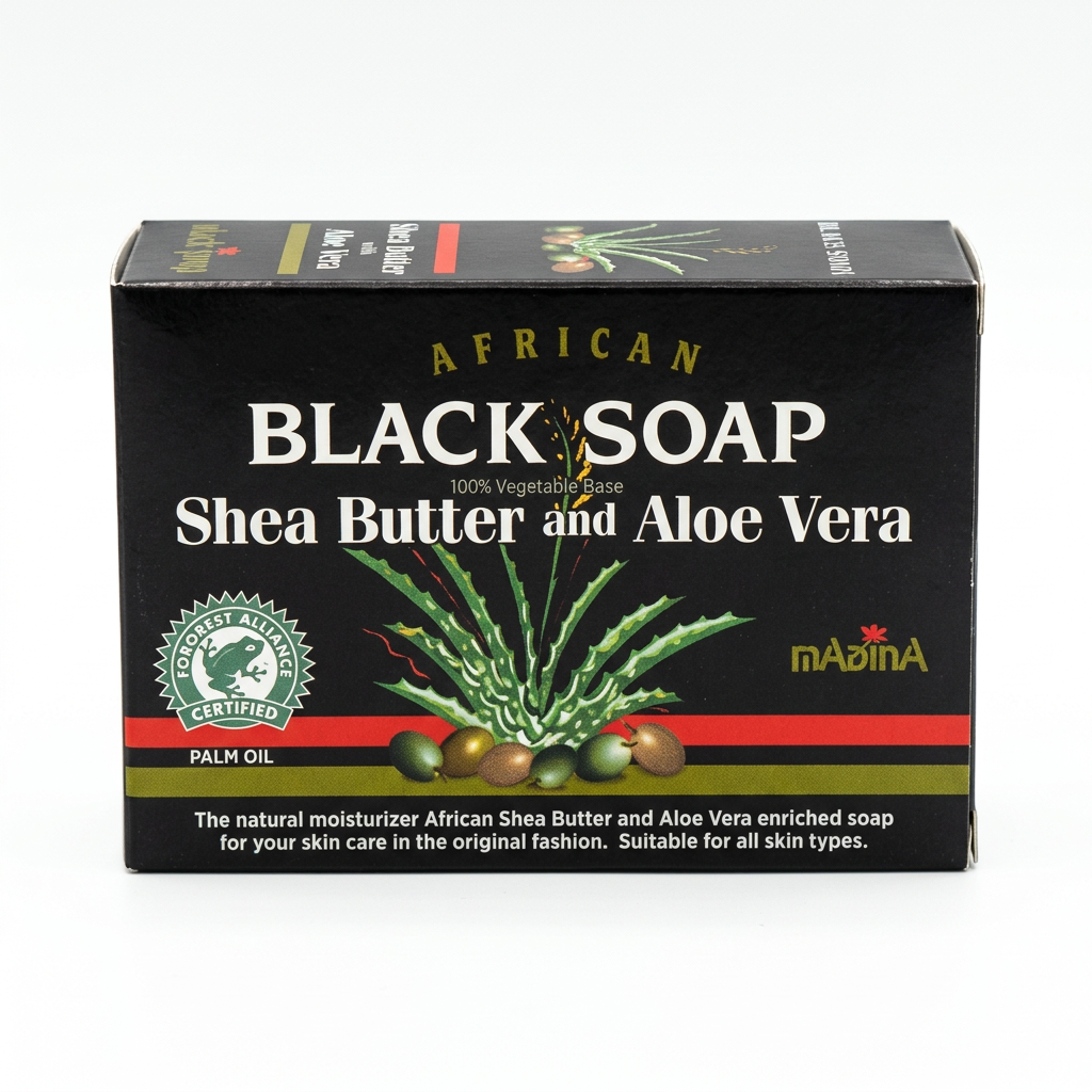 Edited black soap product photo