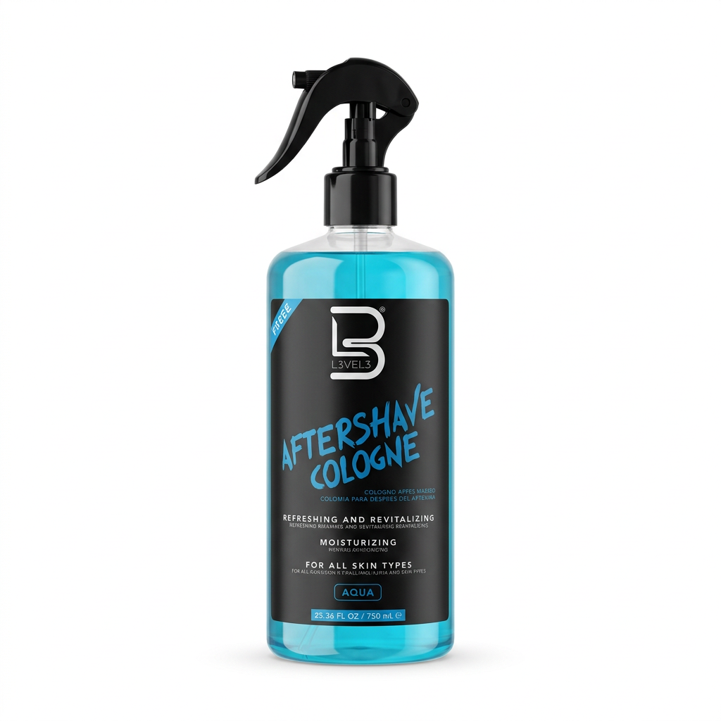 Edited Level 3 Aqua Aftershave Cologne product photo