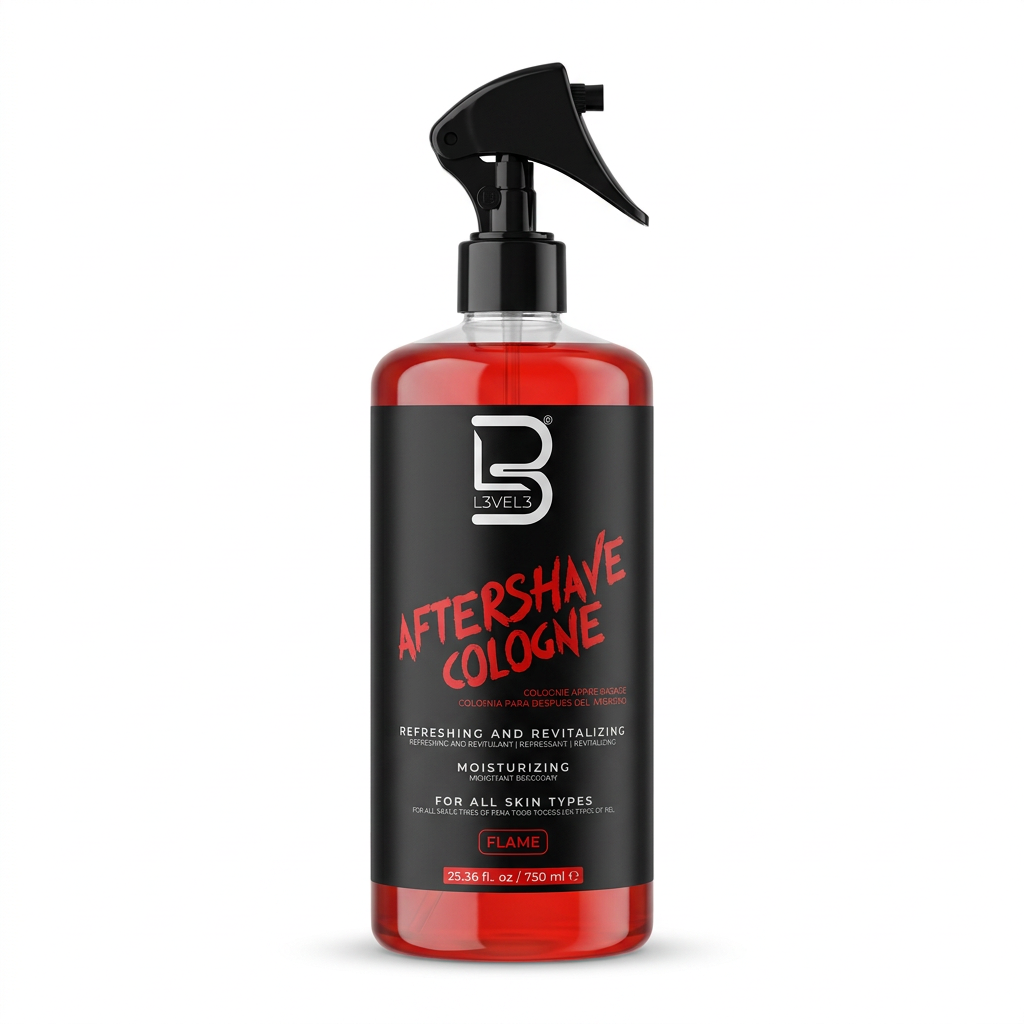 Edited Level 3 Flame Aftershave Cologne product photo