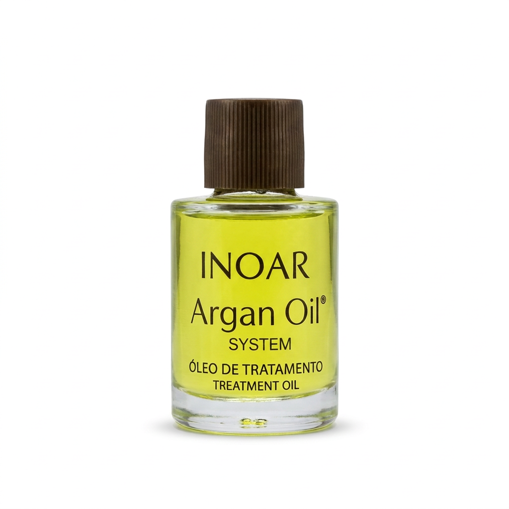 Inoar Argan Oil bottle with glare correction