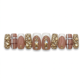 Nude-and-white jeweled nail photo edit