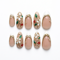 White-background edit of the French-tip and floral nail set