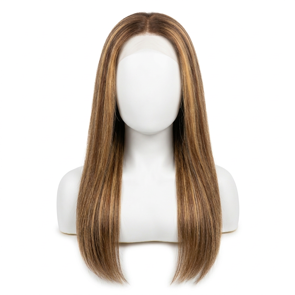 Wig on a smooth white featureless mannequin