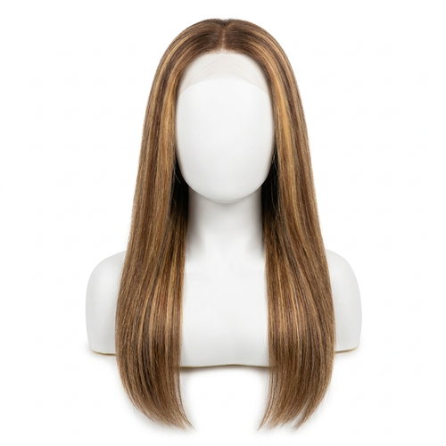 Wig on a smooth white featureless mannequin